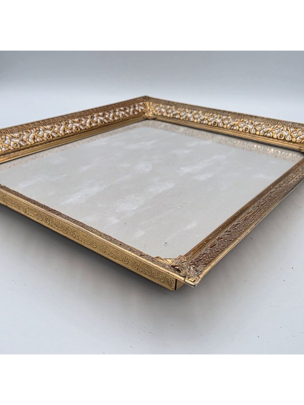 Antique Gold Tone Ornate Floral Design Picture Frame 8x10" Hollywood Regency - Picture 7 of 10